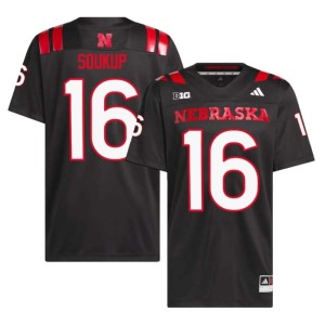 The Big Red Bode Soukup Men Black Game College Football #16 Jerseys 102608-508