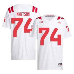 NU Mens College Football Brock Knutson University #74 White Jerseys 173073-525