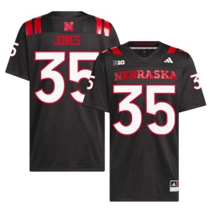 NU Huskers Christian Jones Men Black #35 College Football NCAA Jersey 299429-822