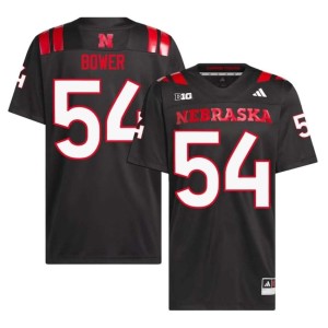 Cornhuskers Jacob Bower #54 College Football Men's Player Black Jerseys 780871-498