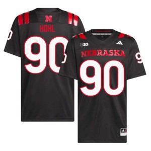 NU Huskers John Hohl Men's #90 Black College Football University Jersey 579235-893