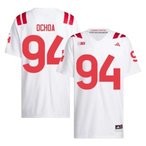 NU Huskers Jordan Ochoa College Football #94 White Men's Embroidery Jerseys 276361-445