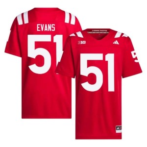 Cornhuskers Scarlet #51 Game Men's Justin Evans College Football Jerseys 178182-787