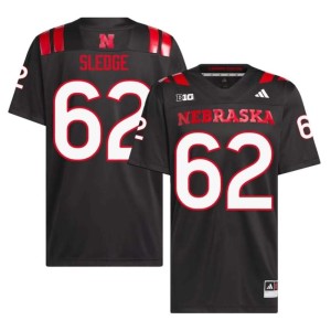 Nebraska Huskers Mens College Football Sam Sledge Black #62 Stitched Jersey 601318-402