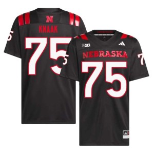 Cornhuskers Game Men's Black College Football Tyler Knaak #75 Jerseys 910875-327