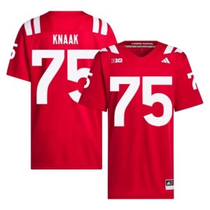 NU Huskers #75 College Football Men's Tyler Knaak Scarlet Alumni Jersey 614148-951