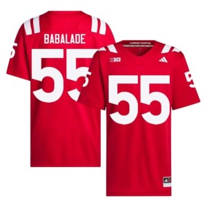 NU High School Men College Football Tree Babalade #55 Scarlet Jerseys 409759-738