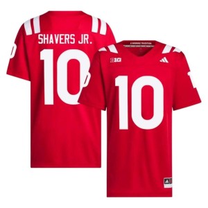 Cornhuskers College Football #10 Scarlet Vincent Shavers Jr. Men's Replica Jersey 234952-118