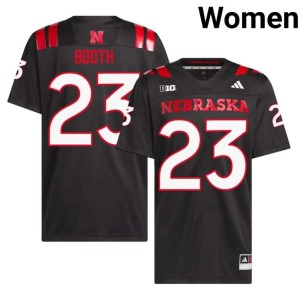 Big Red Conor Booth #23 College Football Black Womens University Jerseys 605565-298