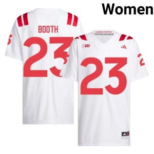 NU Huskers College Football White #23 Embroidery Women Conor Booth Jersey 202448-726