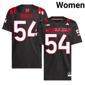 Big Red #54 College Football 2026 Women's Jacob Bower Black Jerseys 791925-887