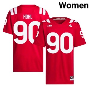Nebraska #90 Game Scarlet John Hohl College Football Womens Jersey 938413-442
