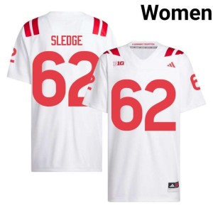 Nebraska Huskers White College Football Womens Player Sam Sledge #62 Jerseys 699812-862
