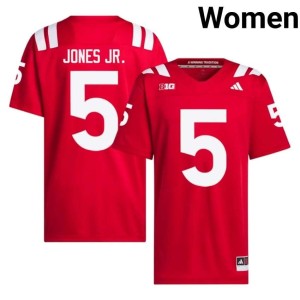 Nebraska Huskers Women's Scarlet College Football #5 Game Anthony Jones Jr. Jersey 249298-883