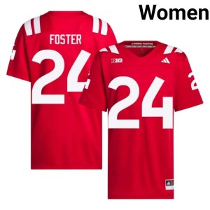 Nebraska Cornhuskers Scarlet Women's #24 2026 Dexter Foster College Football Jersey 770460-510
