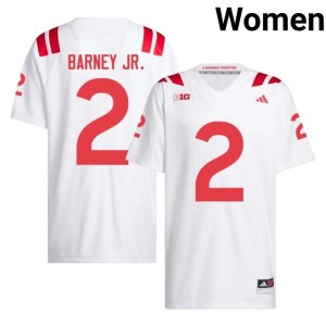 Cornhuskers #2 Player White College Football Jacory Barney Jr. Womens Jerseys 829874-766
