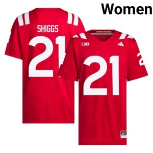 The Big Red #21 College Football NCAA Scarlet Jasin Shiggs Women Jersey 915192-925