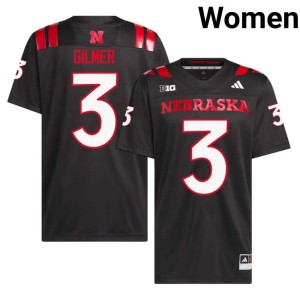 Big Red #3 College Football Black Women Kwazi Gilmer Embroidery Jersey 733637-886