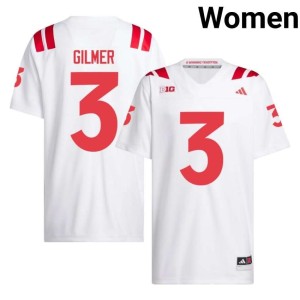 NU Replica White #3 Womens Kwazi Gilmer College Football Jersey 589162-994