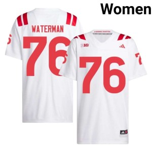 NU Huskers #76 College Football Womens White Limited Rex Waterman Jerseys 412169-140