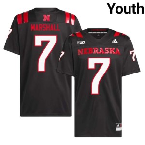 Nebraska Huskers College Football Andrew Marshall Black #7 Youth NCAA Jersey 983876-511