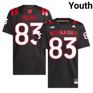 NU Huskers Archie Wilson Black #83 Youth College Football Official Jersey 173063-659