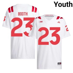 Cornhuskers Limited White College Football Youth #23 Conor Booth Jerseys 213219-380