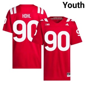 Nebraska Huskers Scarlet Replica Youth College Football John Hohl #90 Jerseys 174485-100