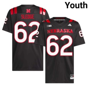 Huskers #62 Sam Sledge College Football Black Youth Limited Jersey 631633-476