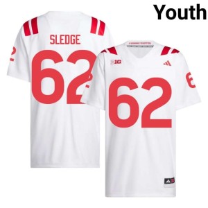 Big Red White #62 College Football Youth Stitched Sam Sledge Jerseys 337873-164