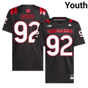 Cornhuskers #92 Game Youth Sua Lefotu Black College Football Jerseys 144663-876