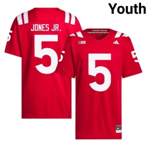 NU Huskers Youth Scarlet Official Anthony Jones Jr. #5 College Football Jerseys 406299-346