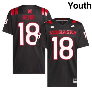 Nebraska Huskers #18 High School Black Youth Isaiah Neyor College Football Jersey 860151-820