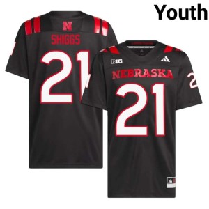 Nebraska Cornhuskers Youth Jasin Shiggs Black #21 College Football Official Jerseys 737826-682