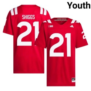 Nebraska Cornhuskers Jasin Shiggs College Football NCAA Youth Scarlet #21 Jersey 150622-179