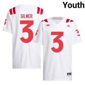 Nebraska Huskers High School College Football Kwazi Gilmer Youth White #3 Jersey 851003-367