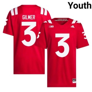 University of Nebraska Kwazi Gilmer College Football Youth Scarlet #3 High School Jerseys 171935-745