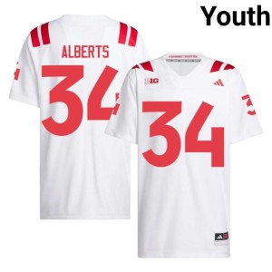 Big Red White Youth Trev Alberts High School #34 College Football Jersey 413425-338